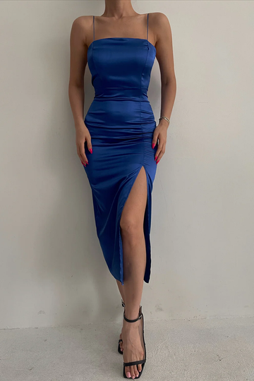 Sexy Sheath Spaghetti Straps Prom Dress Slit Party Dress HZ1023